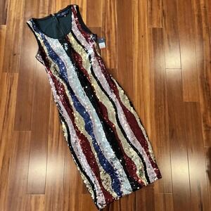 New NWOT Rachel Roy Petal‎ Pink Multi Dress Cocktail Sequined Sleeveless Size XS